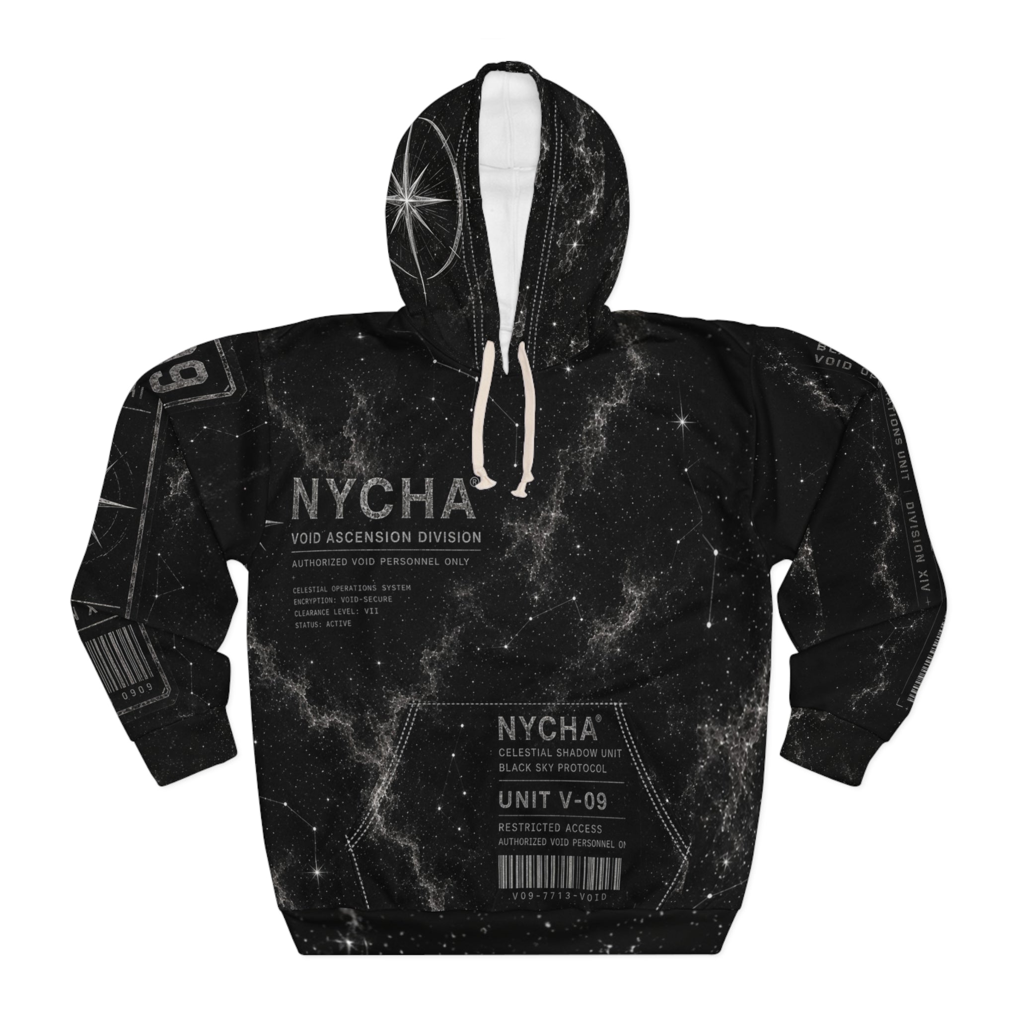 NYCHA® VOID ASCENSION HOODIE  “BLACK SKY PROTOCOL” — DIVISION XIV