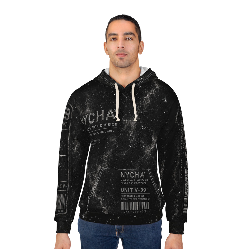 NYCHA® VOID ASCENSION HOODIE  “BLACK SKY PROTOCOL” — DIVISION XIV
